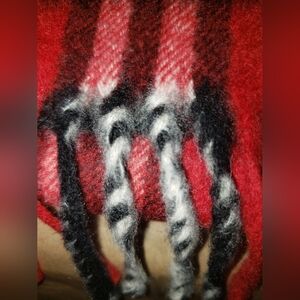 Burberry red black plaid checkard 100% cashmere scarf